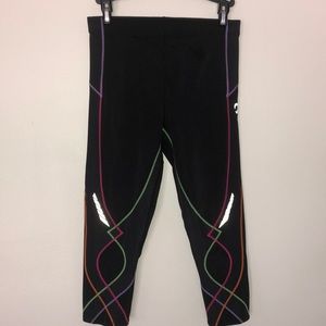 CWX CW-X Legging Womens Large Stability Compression Tight 3/4 Rainbow 20” inseam